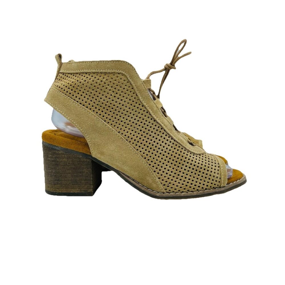 BearPaw Shoes Womens Size 8 Brown Vienna Heeled Lace up Comfort Sandal Open Toe